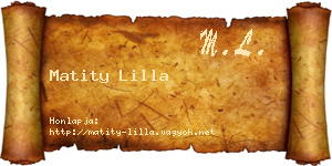 Matity Lilla névjegykártya